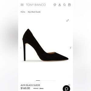 Brand New Tony Bianco Alyx Black Suede Heels